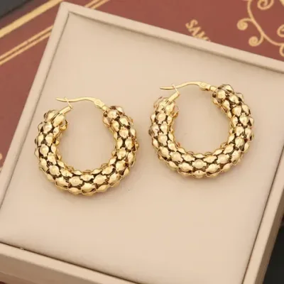 Argollas acero inoxidable para dama  color dorado