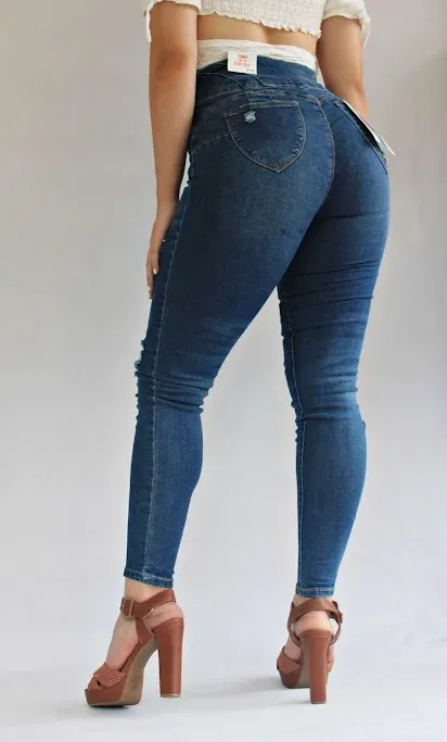 Jeans para dama Wax Jeans super skinny color azul