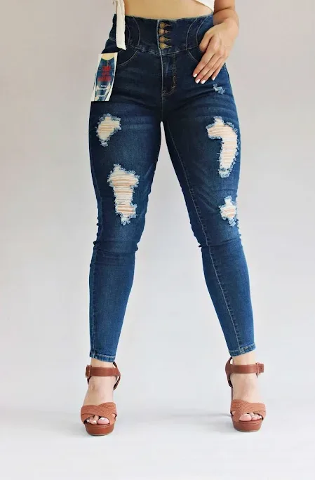 Jeans para dama Wax Jeans super skinny color azul