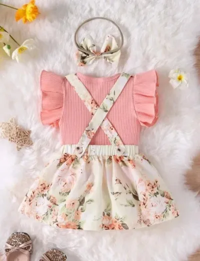 Conjunto para niña estampado floral