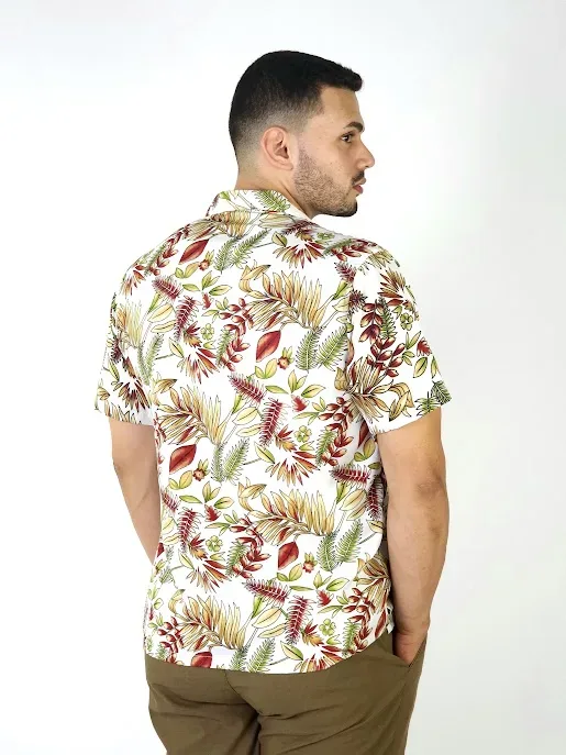 Camisa para caballero diseño floral multicolor