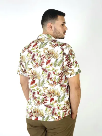 Camisa para caballero diseño floral multicolor