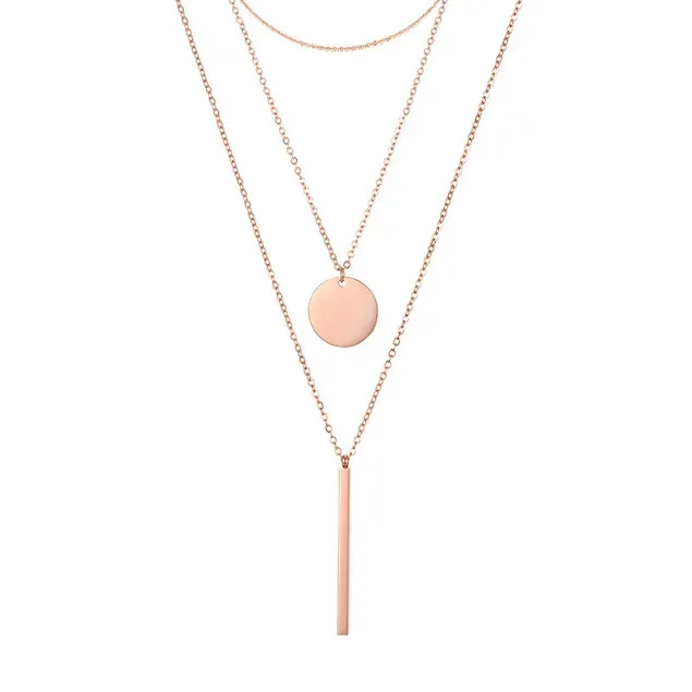 Collar para dama color oro rosa de acero inoxidable.