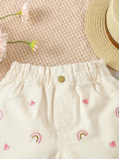 Short para niña color beige