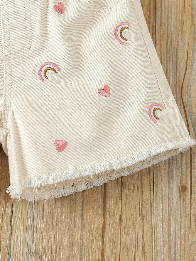 Short para niña color beige