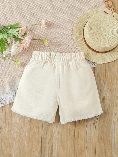 Short para niña color beige