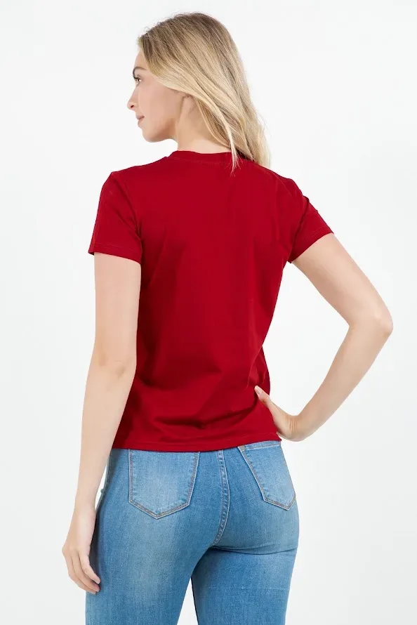 Camiseta para dama TABA color vino