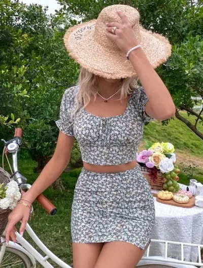 Conjunto para dama diseño floral
