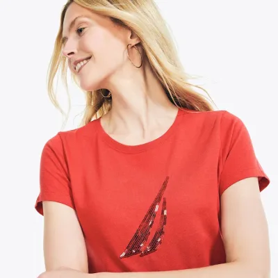 Camiseta Nautica para dama color rojo