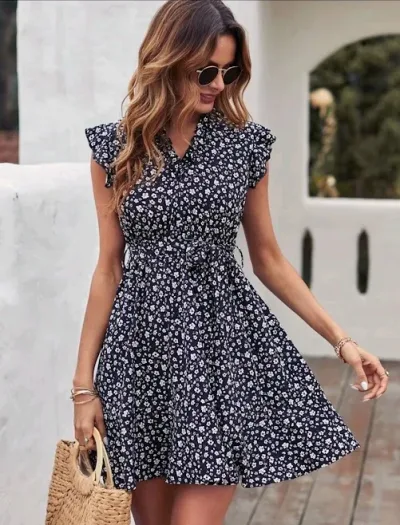 Vestido para dama con estampado floral