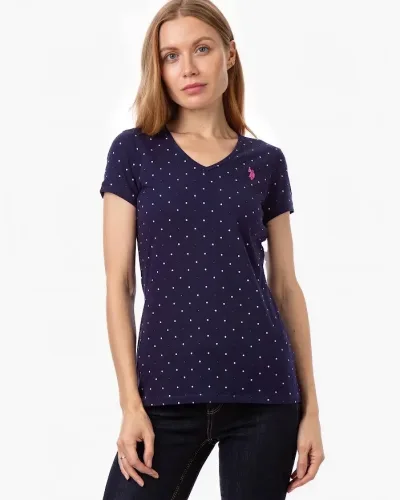 camiseta U.S Polo para dama diseño puntos