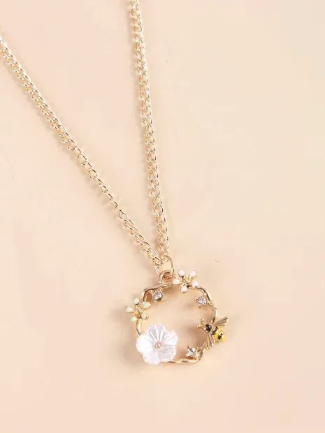 Collar de fantasía para dama color dorado