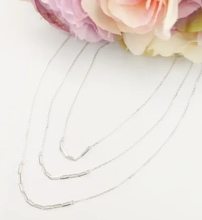 Collar para dama plata 925 diseño tres en uno