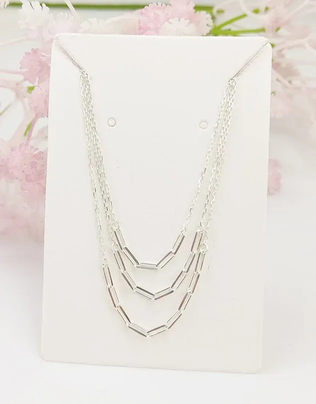 Collar para dama plata 925 diseño tres en uno