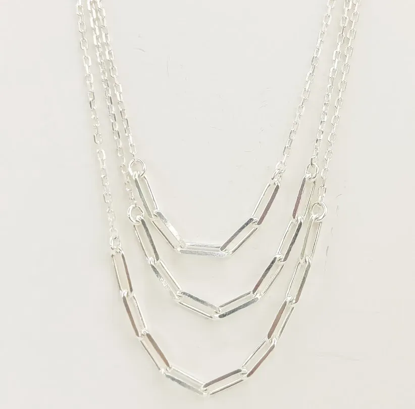 Collar para dama plata 925 diseño tres en uno