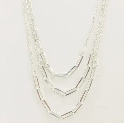 Collar para dama plata 925 diseño tres en uno