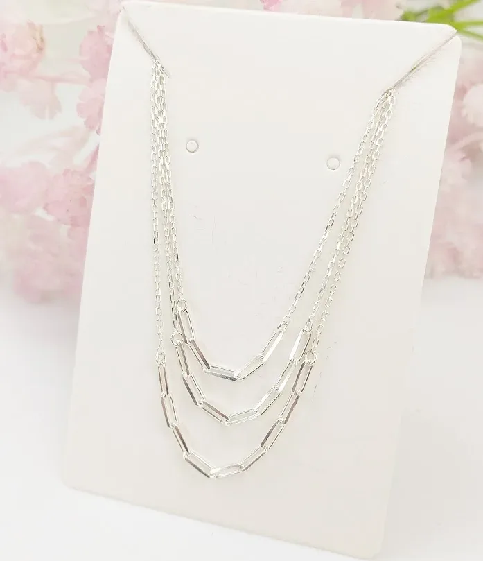 Collar para dama plata 925 diseño tres en uno