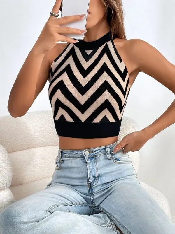 Top tejido multicolor para dama