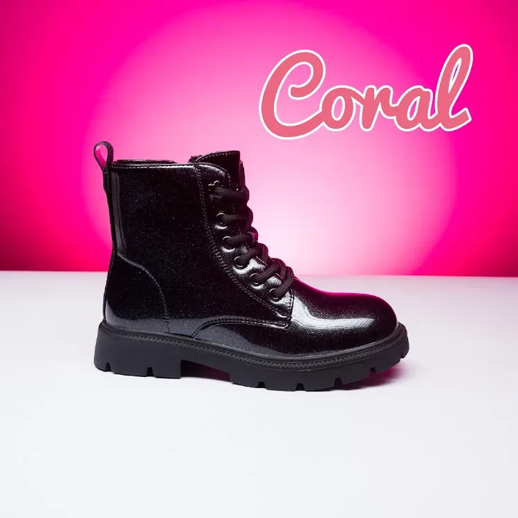 Botines Coral Corine Black Glitter para niña