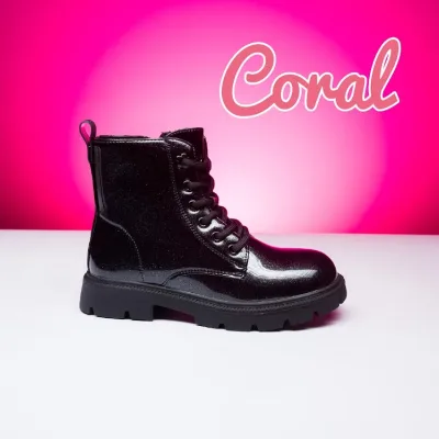 Botines Coral Corine Black Glitter para niña