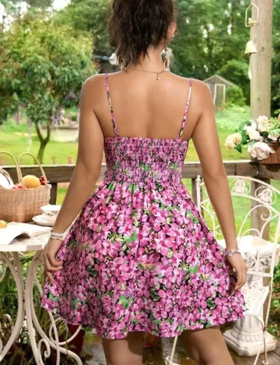 Vestido de tirantes con estampado floral