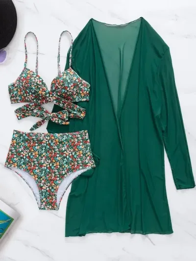 Salida de playa y braga para dama color verde (no incluye top)
