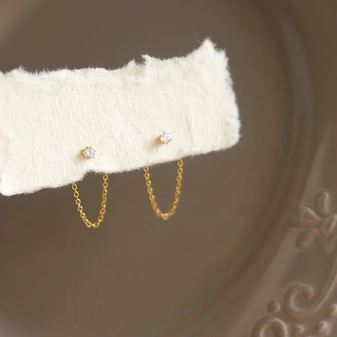 Aretes para dama de acero de titanio