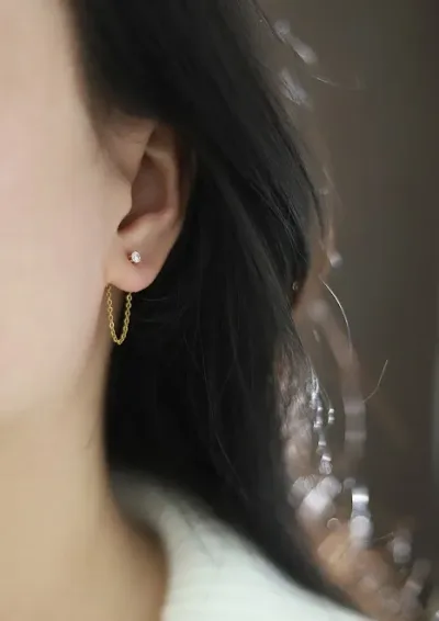 Aretes para dama de acero de titanio