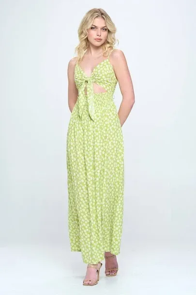 Vestido para dama diseño floral color verde