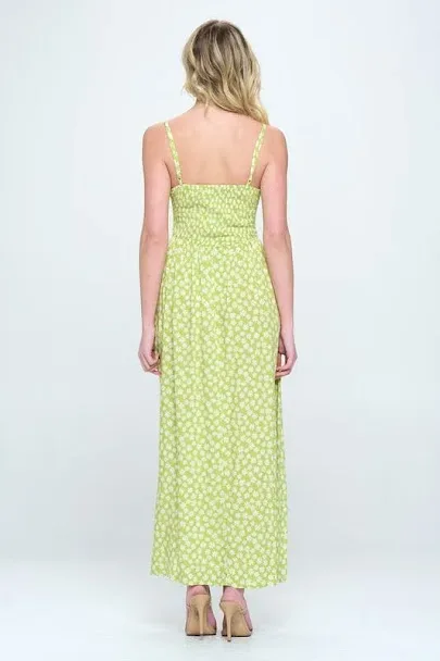 Vestido para dama diseño floral color verde