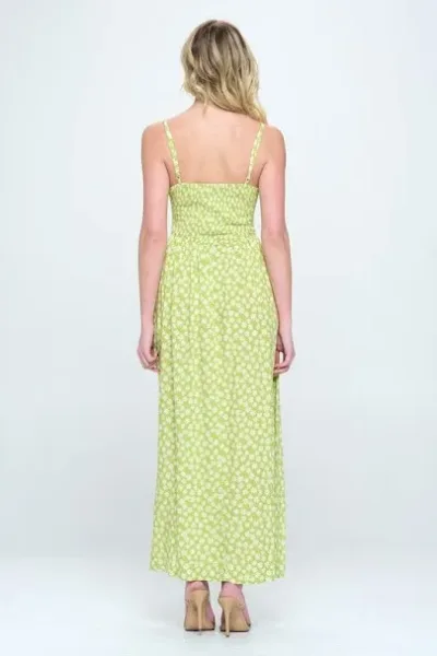 Vestido para dama diseño floral color verde