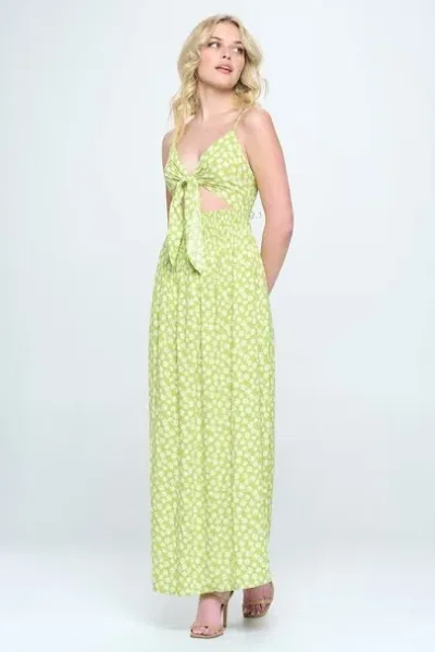 Vestido para dama diseño floral color verde