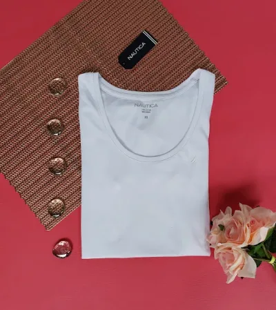 Camiseta Náutica para dama color blanco