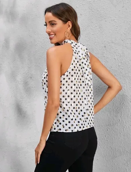 Blusa para dama color blanco con lunares