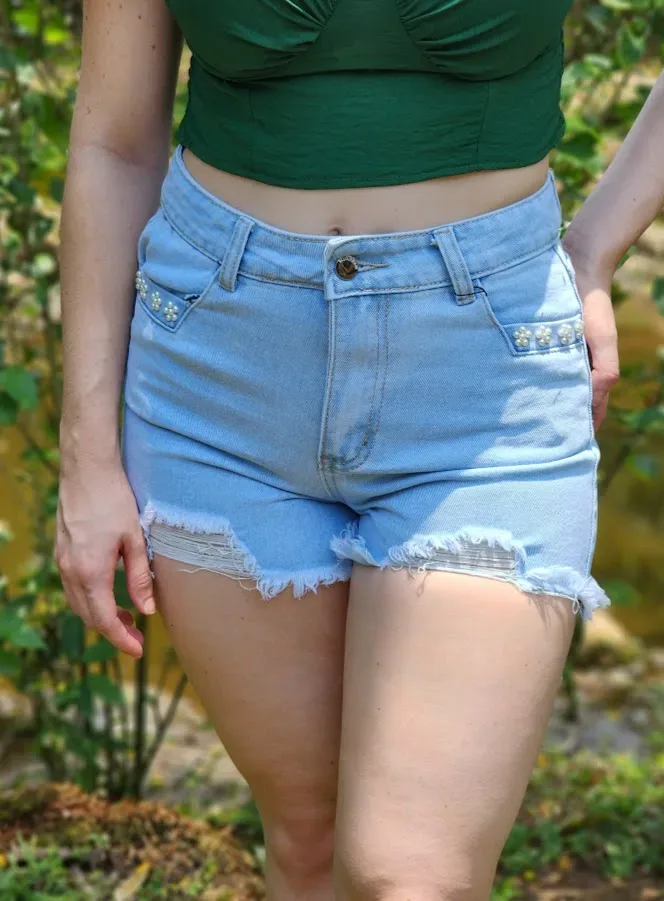 Short SALVAJE para dama color celeste