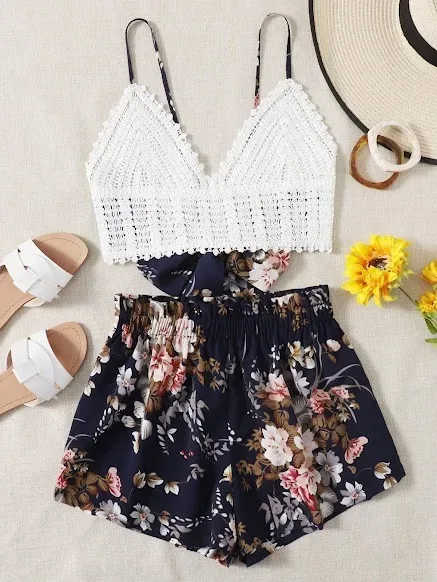 Conjunto para dama diseño floral