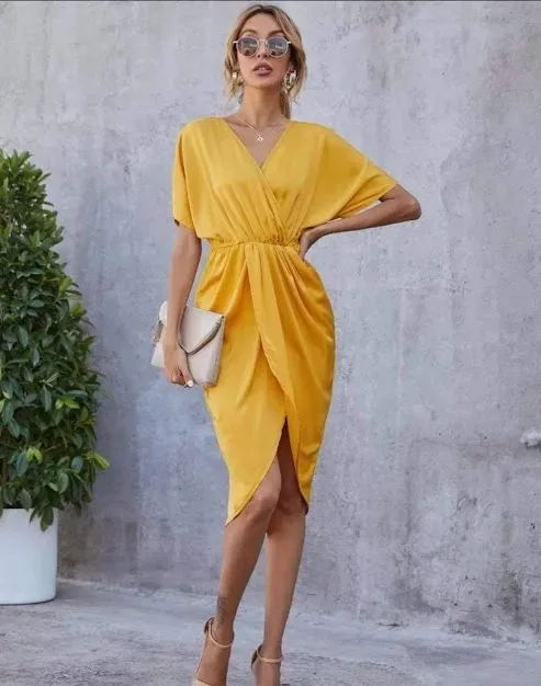 Vestido para dama color mostaza