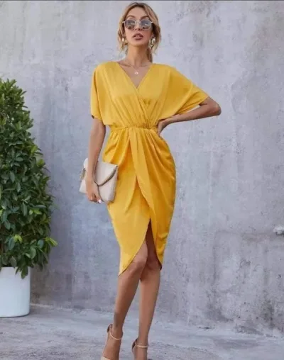 Vestido para dama color mostaza