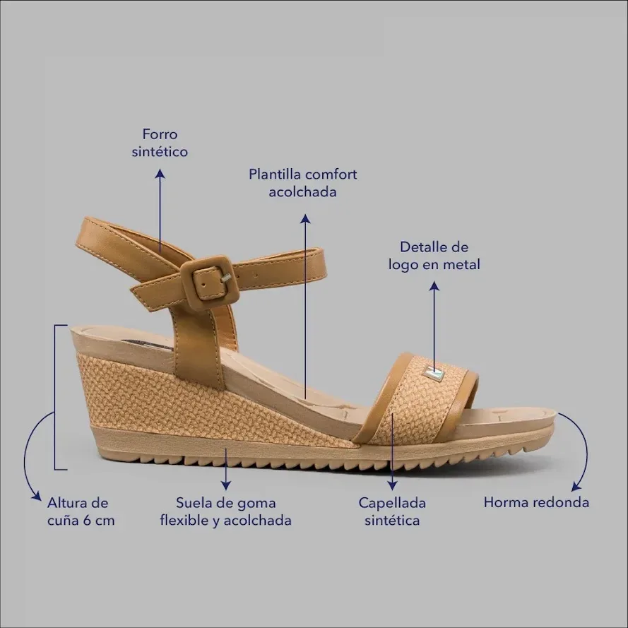 Sandalias Natural Celian Tan para Dama