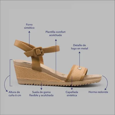 Sandalias Natural Celian Tan para Dama