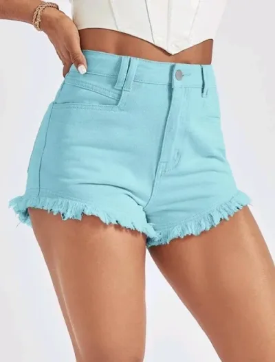 Short para dama color celeste
