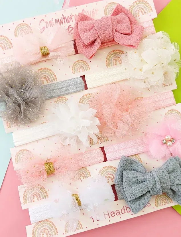 Conjunto de 10 vinchas para niña