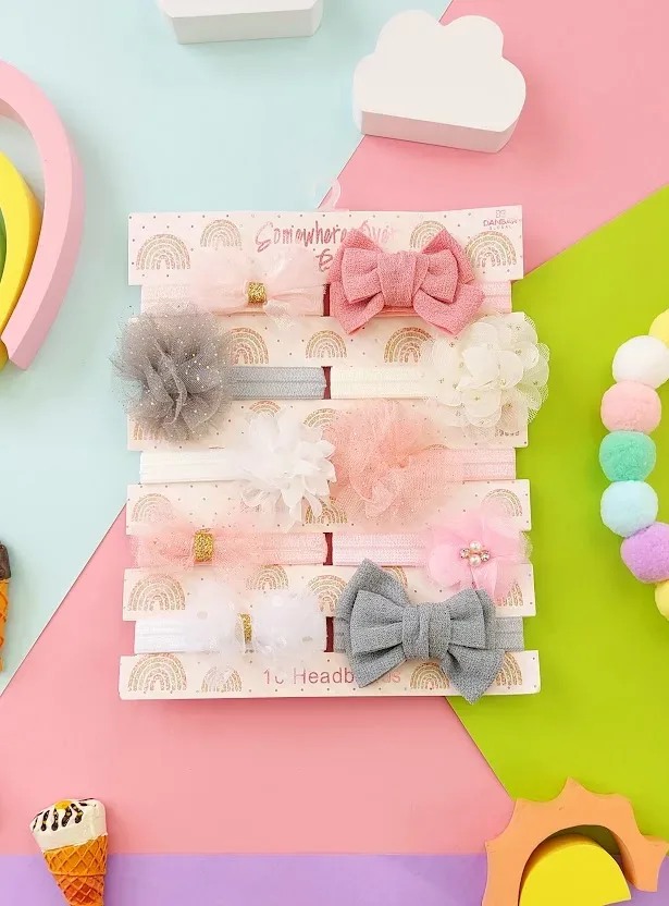 Conjunto de 10 vinchas para niña