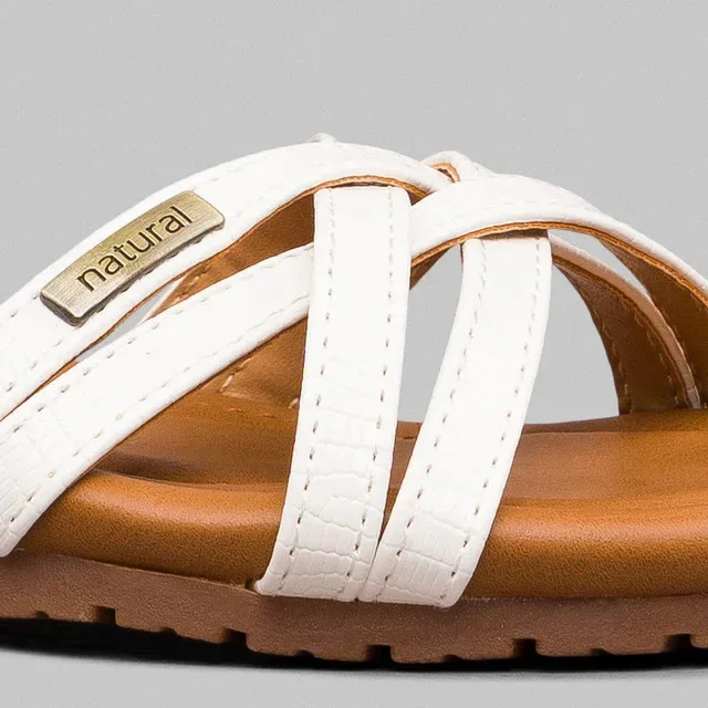 Sandalias Natural Wilma White Camel para dama