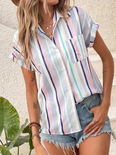 Camisa para dama de rayas