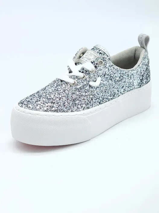 Tenis Coral Natsumi Silver Glitter para dama