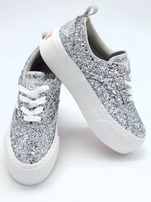 Tenis Coral Natsumi Silver Glitter para dama