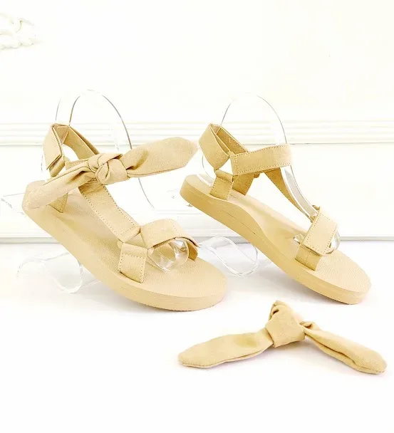 Sandalias para dama color beige