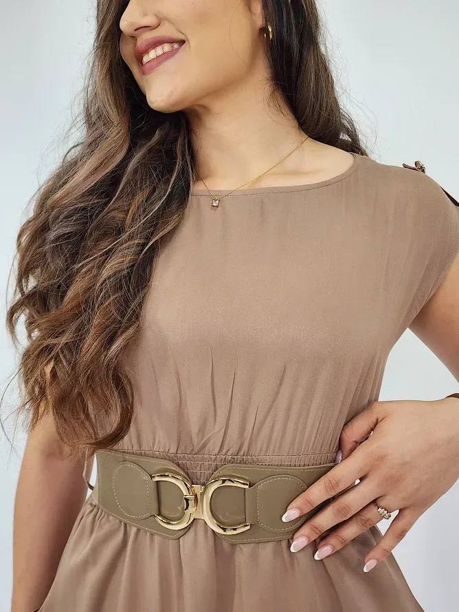 Vestido color beige para dama