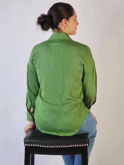 Camisa para dama color verde